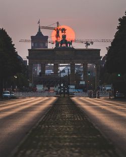 View of city at sunset