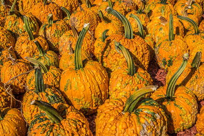 Full frame shot of orange fruits at market stall