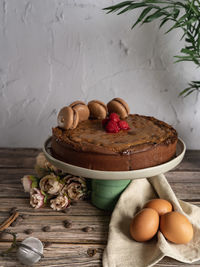 Close-up of cake on table