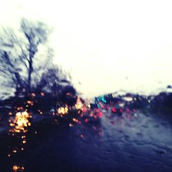 View of road at sunset