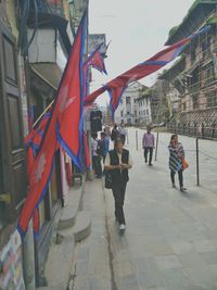 People walking in city