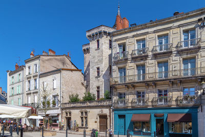 Street with historical houses in perigueux city center, france