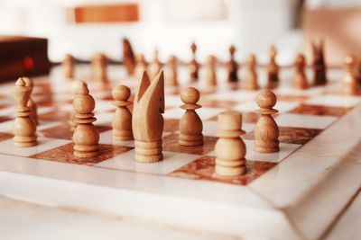 Close-up of chess pieces