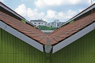 Roof of building against sky