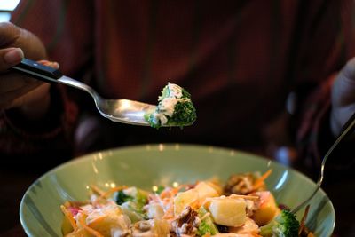 Close-up of hand holding food