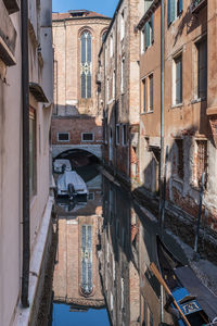 Corns and canals of venice. walking through history. italy