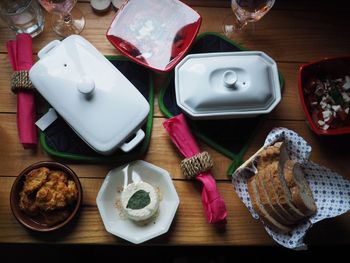 Close-up of breakfast on table