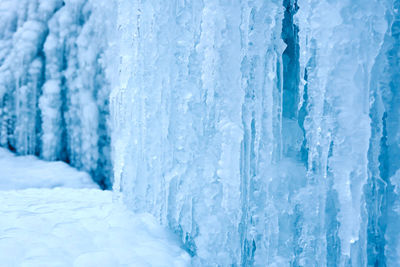 Closeup of ice in winter