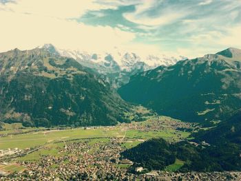 Scenic view of mountains against sky