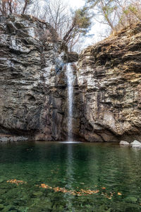 Scenic view of waterfall