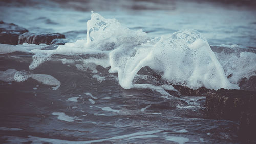 Close-up of frozen sea