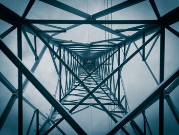 Full frame shot of electricity pylon against sky