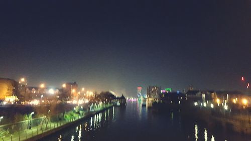 View of illuminated cityscape at night