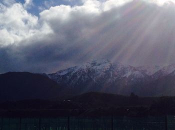Scenic view of mountains against sky
