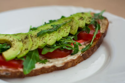 Close-up of salad served in plate