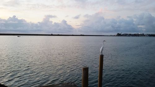 Scenic view of sea against cloudy sky