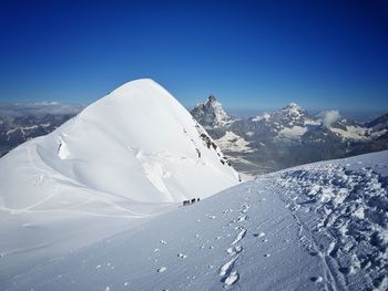 View of breithorn and matterhorn in the background