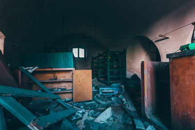 Interior of abandoned building