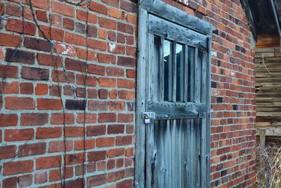 Eerie locked shed door