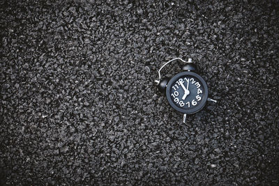 High angle view of clock on wall