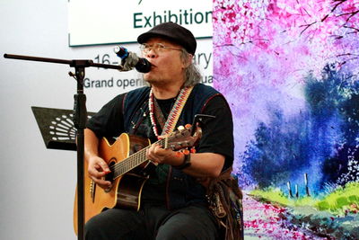 Young man playing guitar