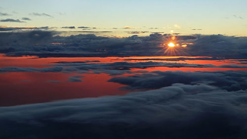 Scenic view of cloudscape against sky during sunset