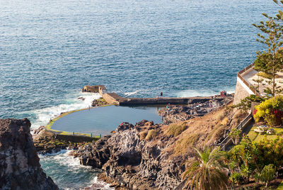 High angle view of beach