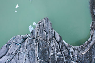 High angle view of a rock