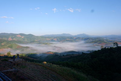 High angle view of landscape against sky