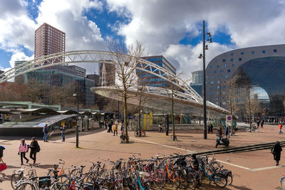 Rotterdam, netherlands, rotterdam cityscape with market hall 