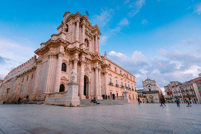 Low angle view of historic building against sky