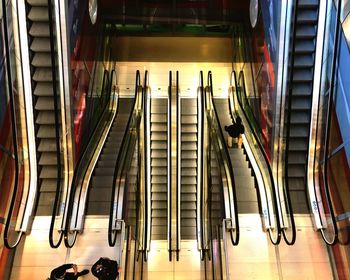 High angle view of escalator