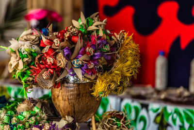 Bouquet of flowers handmade by craftswomen