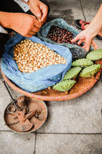 Cropped hand holding food