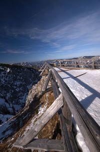 Snow covered mountain against sky