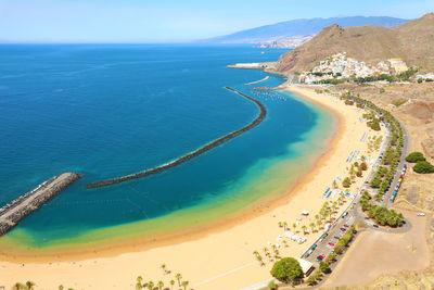 High angle view of beach