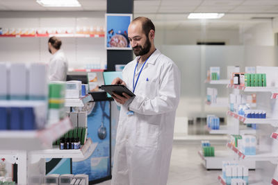 Female doctor standing in laboratory