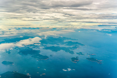 Aerial view of sea against sky