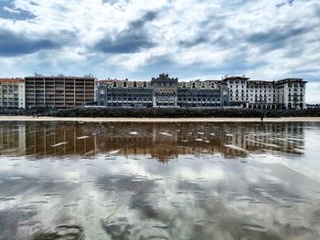 Reflection of buildings in water