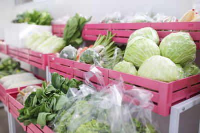 Close-up of vegetables for sale in market