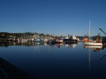 Boats in harbor