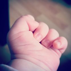 Close-up of baby hand