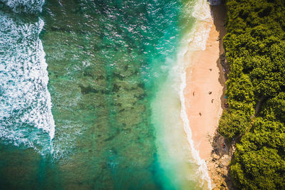 High angle view of beach