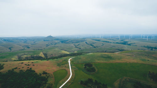 High angle view of landscape against sky