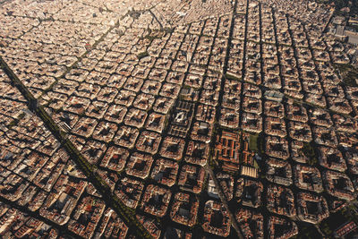 Spain, catalonia, barcelona, helicopter view of densely populated residential district