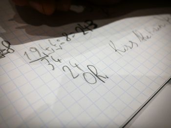 Close-up of text on paper