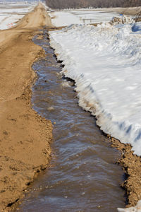 High angle view of beach