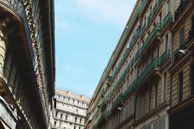 Low angle view of buildings against sky