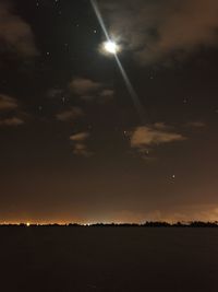 Low angle view of silhouette landscape against sky at night