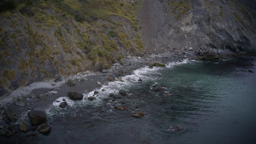 Scenic view of water flowing through rocks